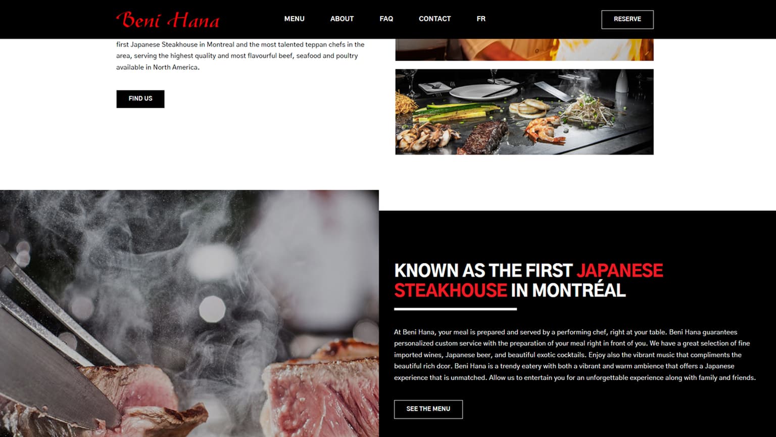 Beni Hana Website Desktop Screenshot