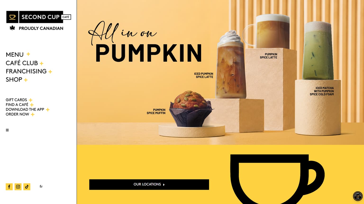 Second Cup Website Desktop Screenshot