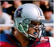 Tim Fleiszer wearing a football helmet