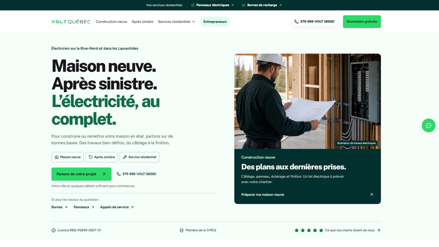 Volt Québec Website Desktop Screenshot