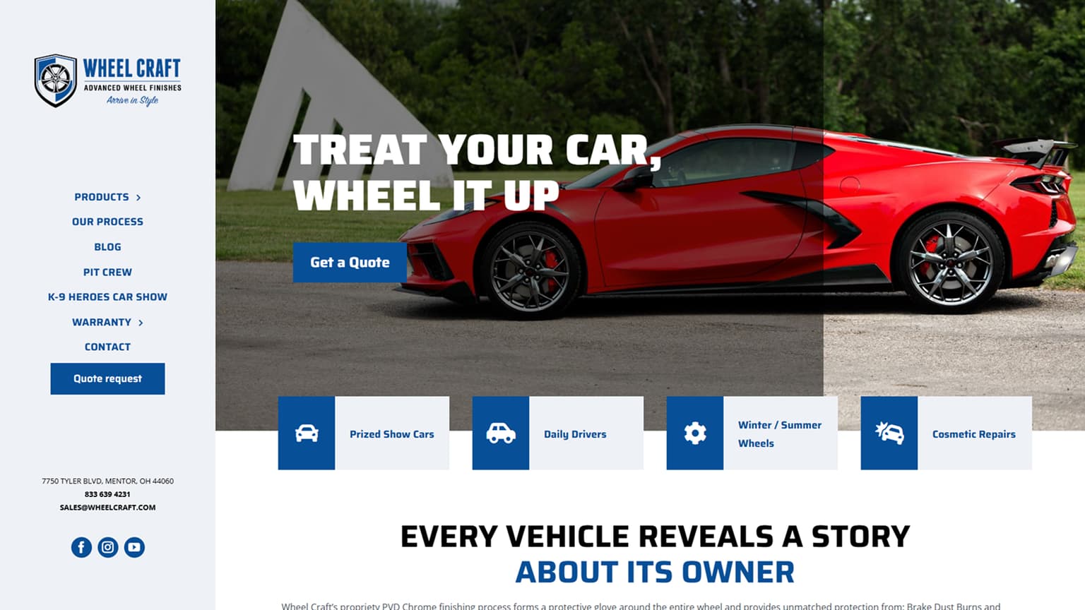 Wheelcraft Website Desktop Screenshot