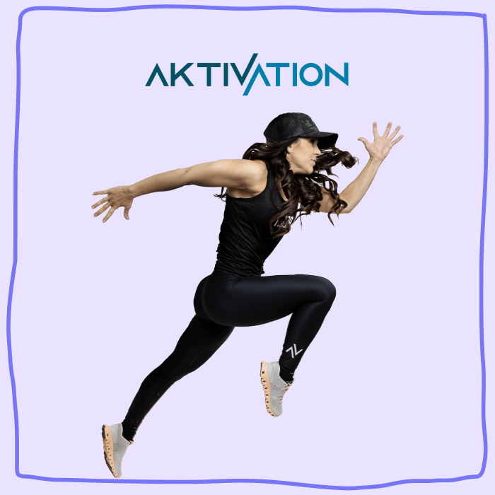 Le logo d'Aktivation avec une personne qui court