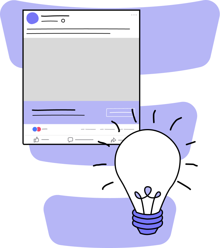 Un écran ouvert sur les réseaux sociaux avec une ampoule allumée devant le logo de Leadhouse