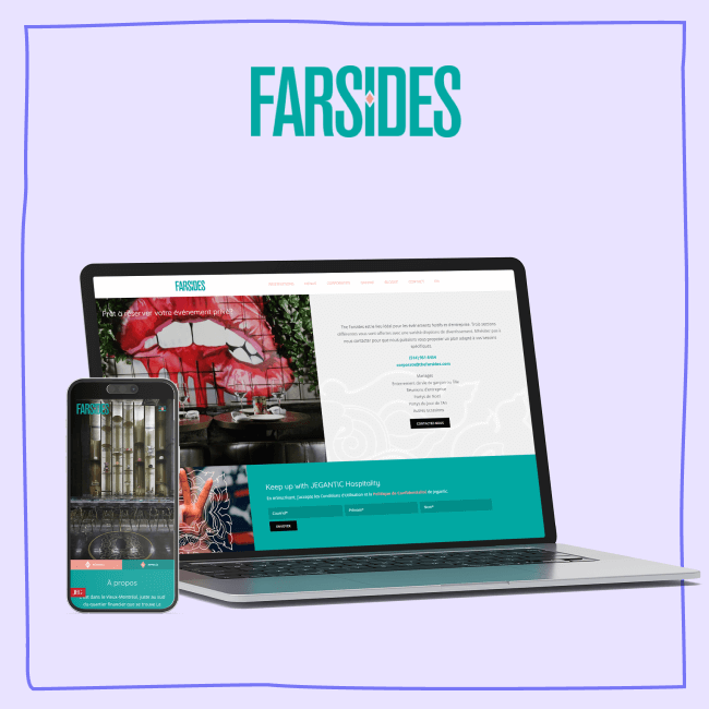 Mockup du site de Farsides avec logo FR