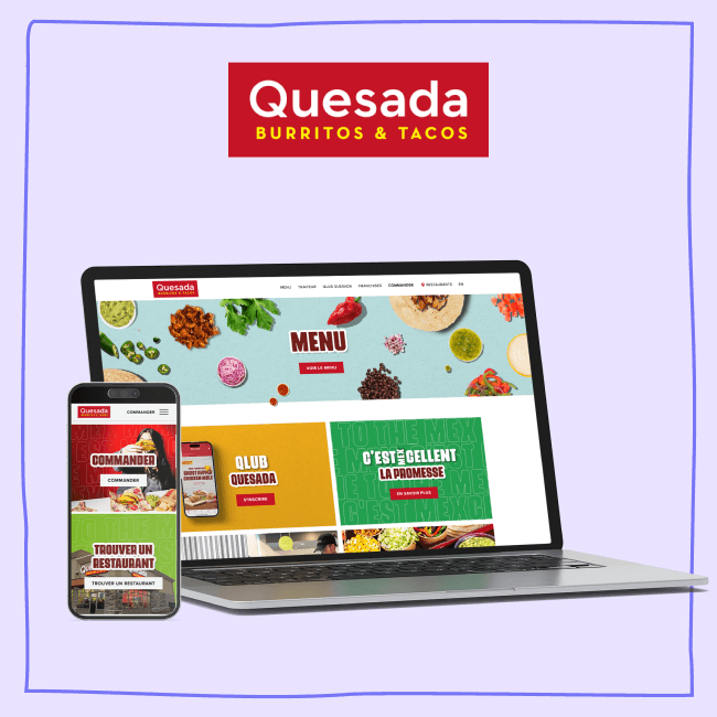 Mockup du site de Quesada avec logo FR