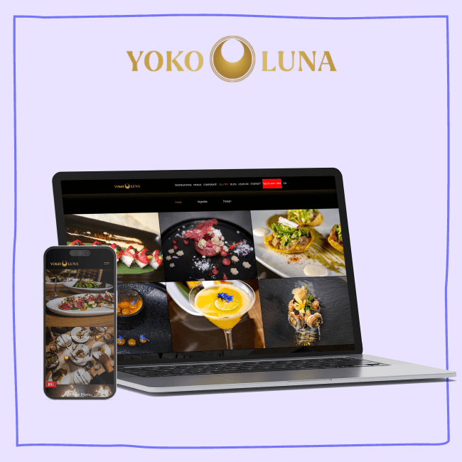 Yoko Luna website mockup with logo EN