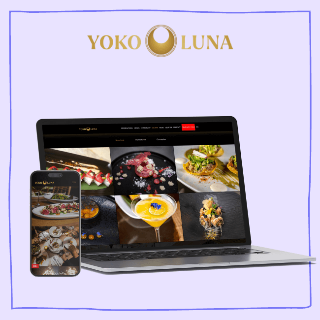 Mockup du site de Yoko Luna avec logo FR